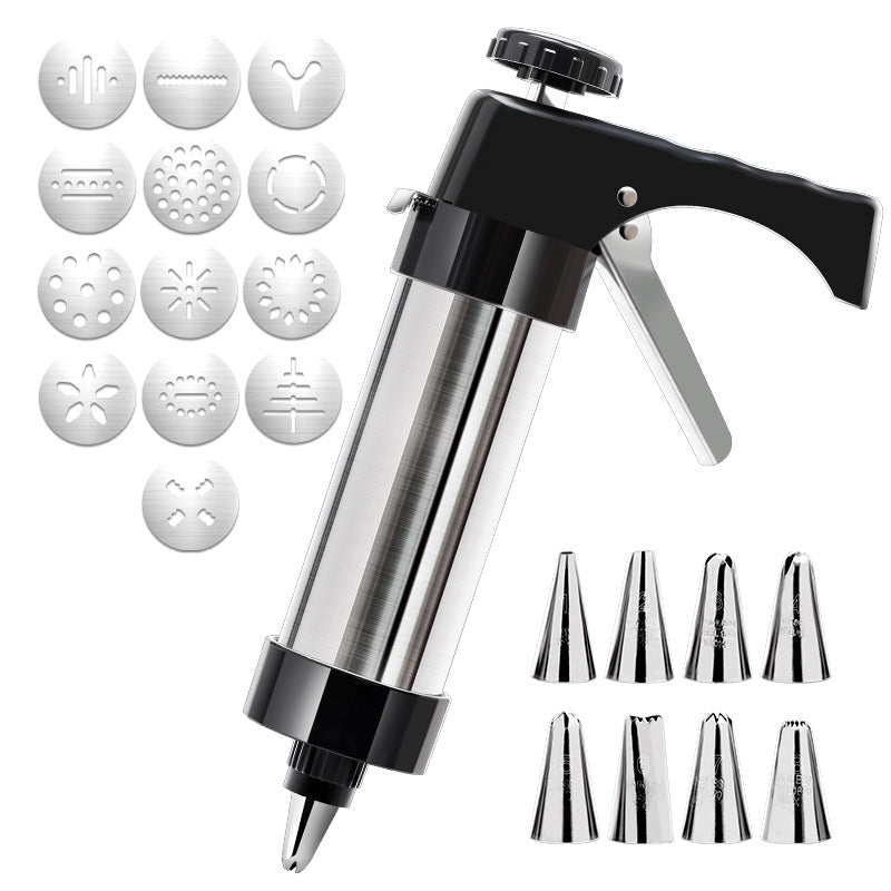 Stainless Steel Cookie & Pastry Press  Multi-Nozzle Decorating Set for Home Baking