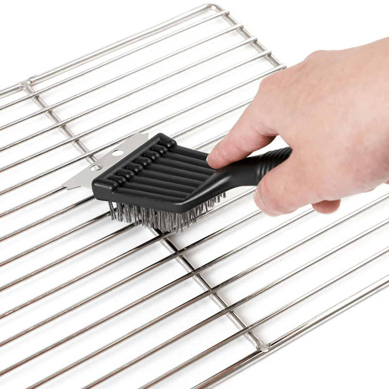 8in Portable Grill Cleaner: Deep Clean Steel Brush with Plastic Handle - BBQ Accessories for Back to School Kitchen Gadgets Kitchen Accessories