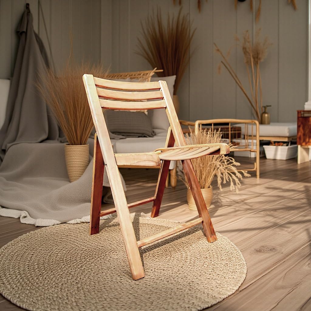 Folding Dining Chair – Beech Wood, Indoor/Outdoor, Space-Saving Design