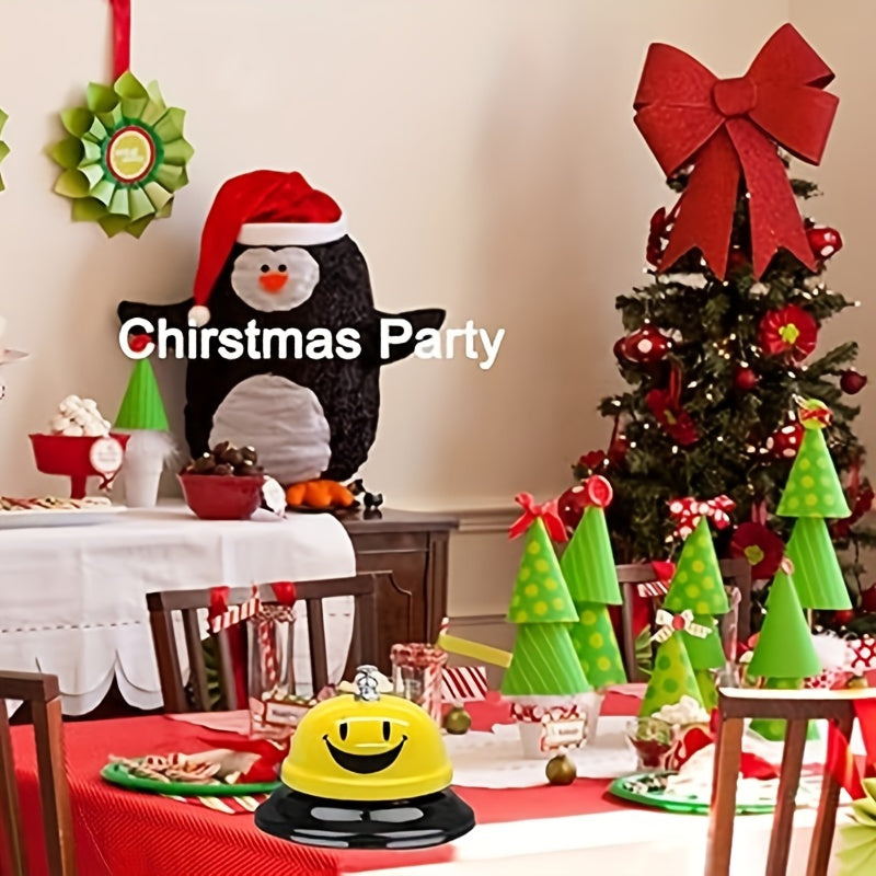 1pc Call Bell Lovely Smile Face Desk Service Bell Ding Bell For Restaurant Hotel Room Kitchen Party Office Elderly Large Yellow Cute Bell, 3.35in*2.36in.
