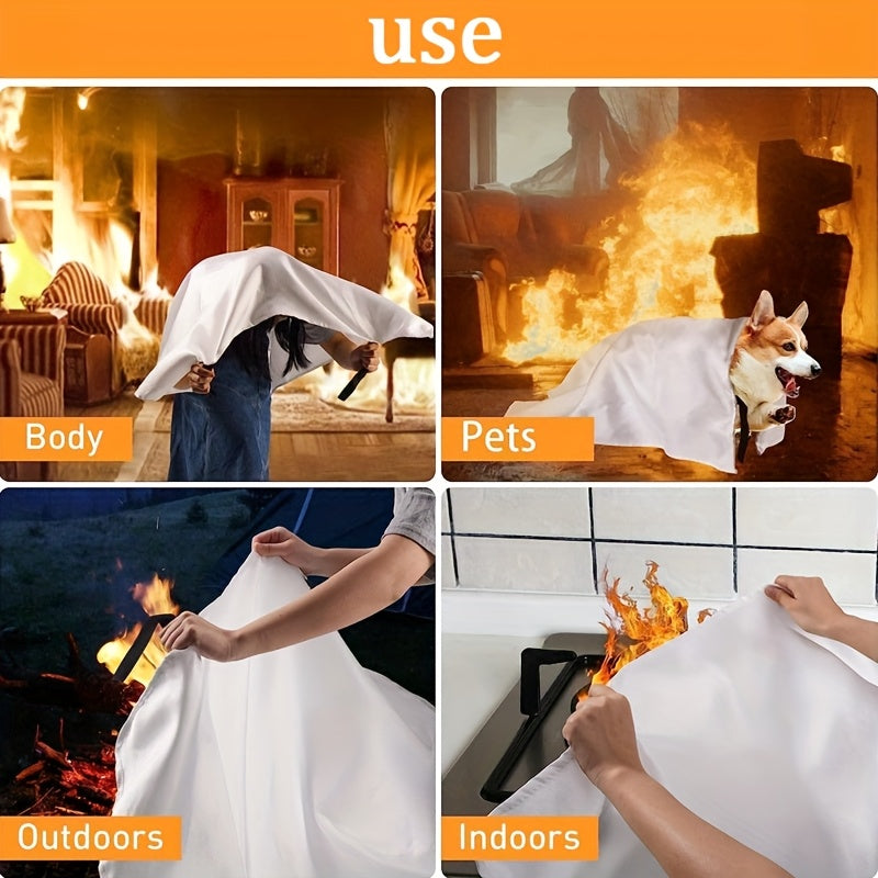 5pcs - Emergency Fire Blanket, Firefighter'S Accessory, Fireproof Blanket, Flame Retardant Blanket, Suitable for Home, Kitchen, School, Car, Office, Warehouse Safety Blanket 40"x 40"