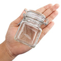 12pcs/set 120ml/4oz Mini Clip Top Glass Jars, Airtight Spice Containers with Hinged Lids, Reusable Storage Containers, Labels & Funnel Included, Perfect for Kitchen, Spices & Herbs Organization and Storage