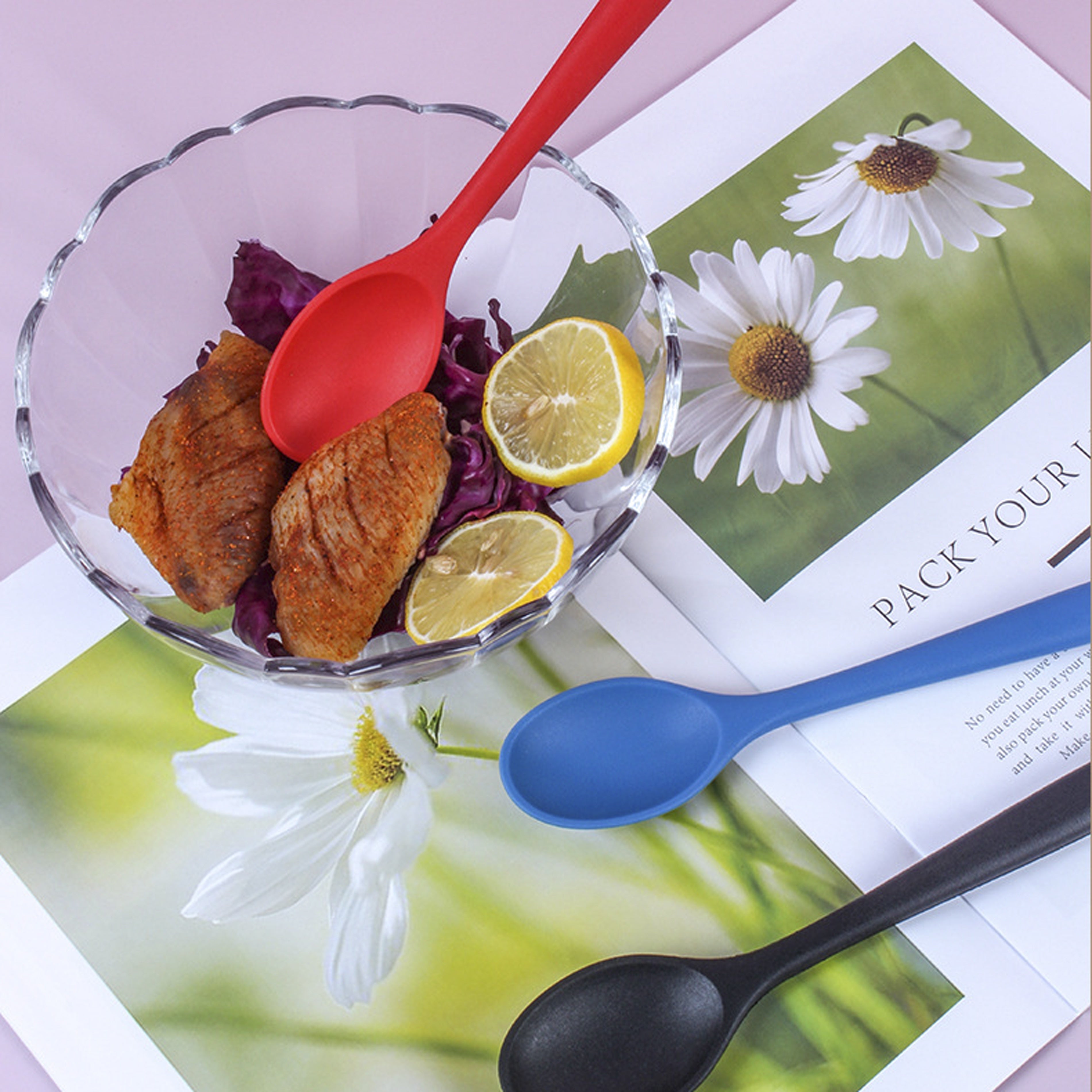 1pc Premium Silicone Spoon - Ladles for Cooking, Mixing, Serving, and Salad Preparation - Heat Resistant, Non-Stick, and Easy to Clean Kitchen Essential