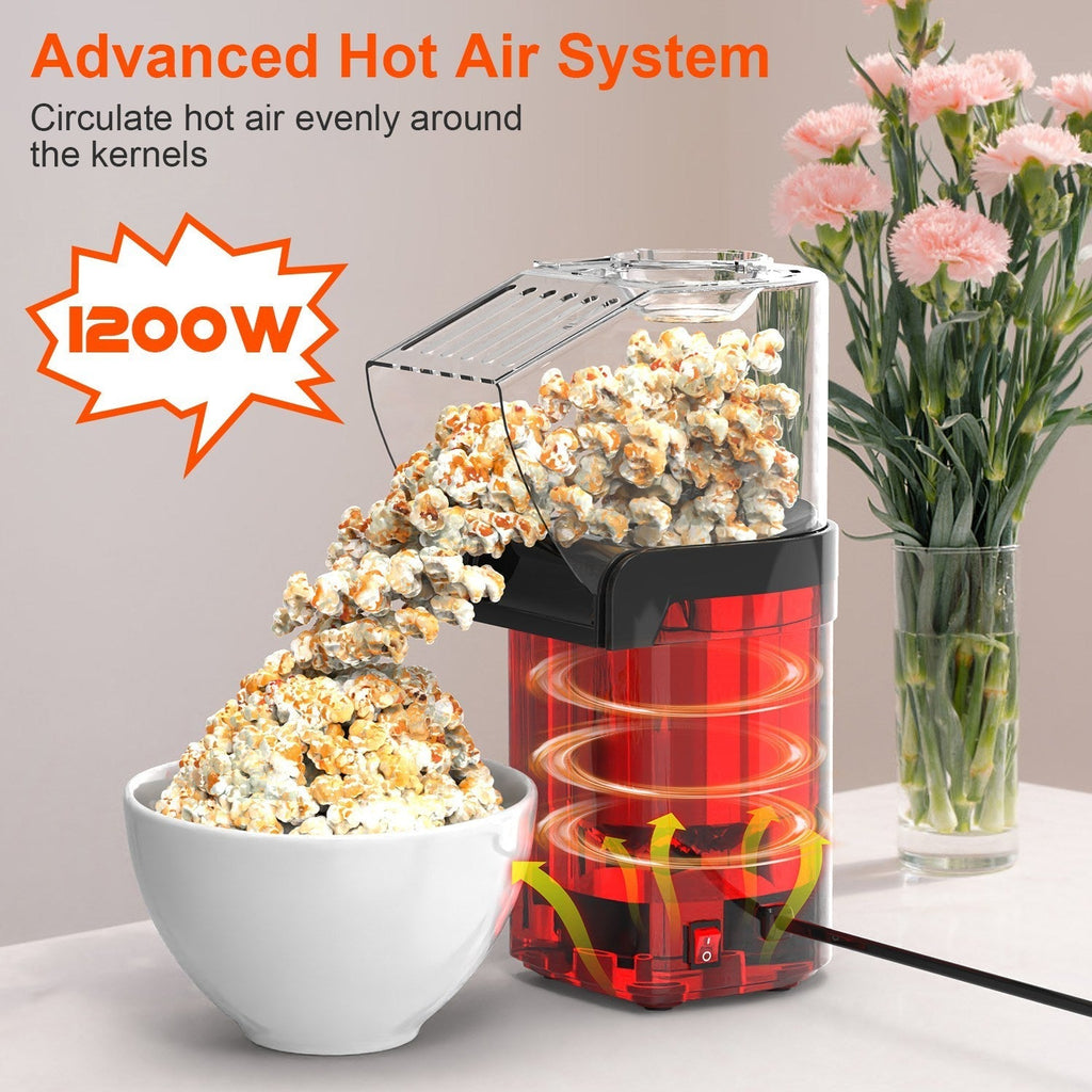 🍿 Electric Hot Air Popcorn Popper – 1200W Oil-Free Popcorn Maker