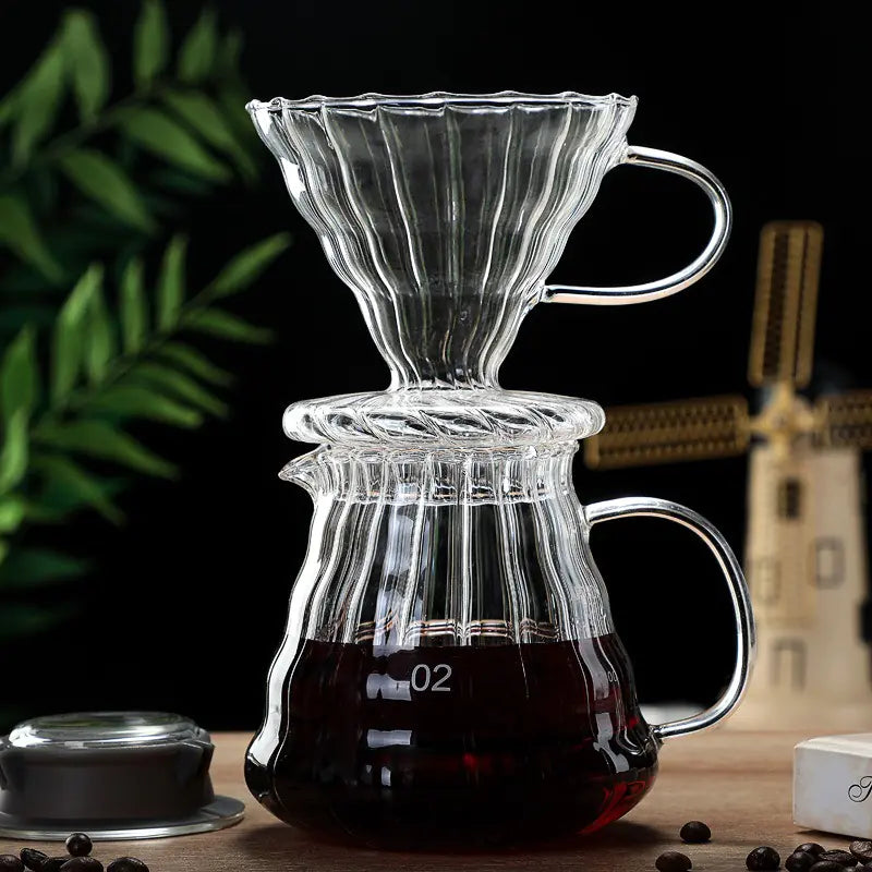 Glass Coffee Pour Over Pot with Filter
