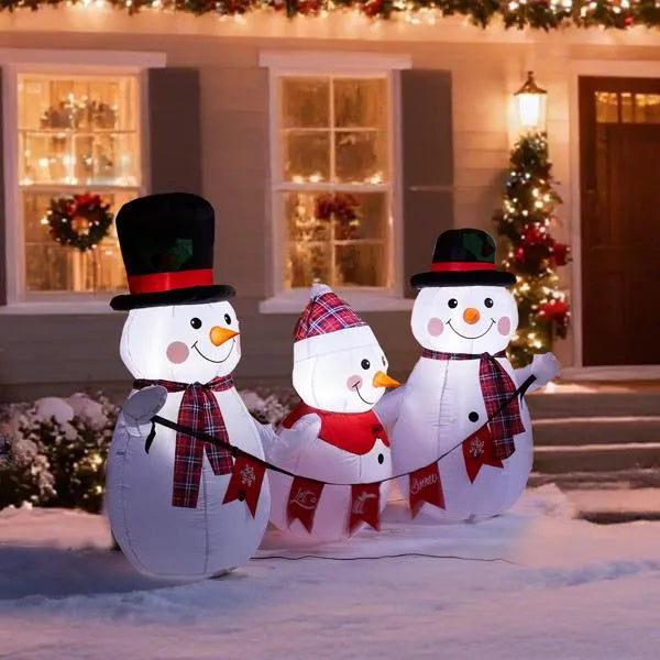 6.2FT Lighted Christmas Inflatable Decoration - Inflatable Snowman Family