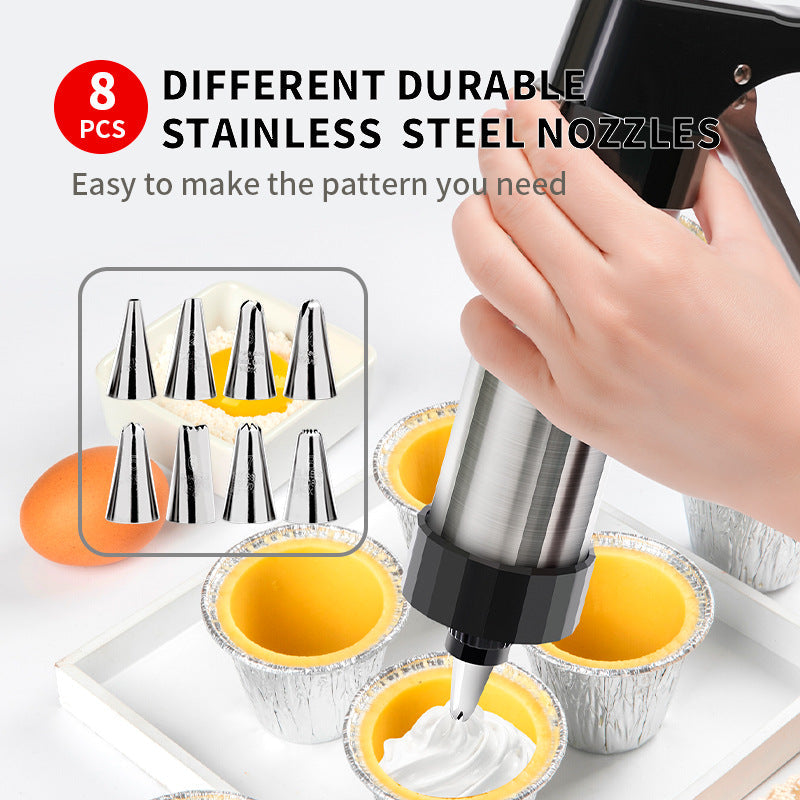 Stainless Steel Cookie & Pastry Press  Multi-Nozzle Decorating Set for Home Baking