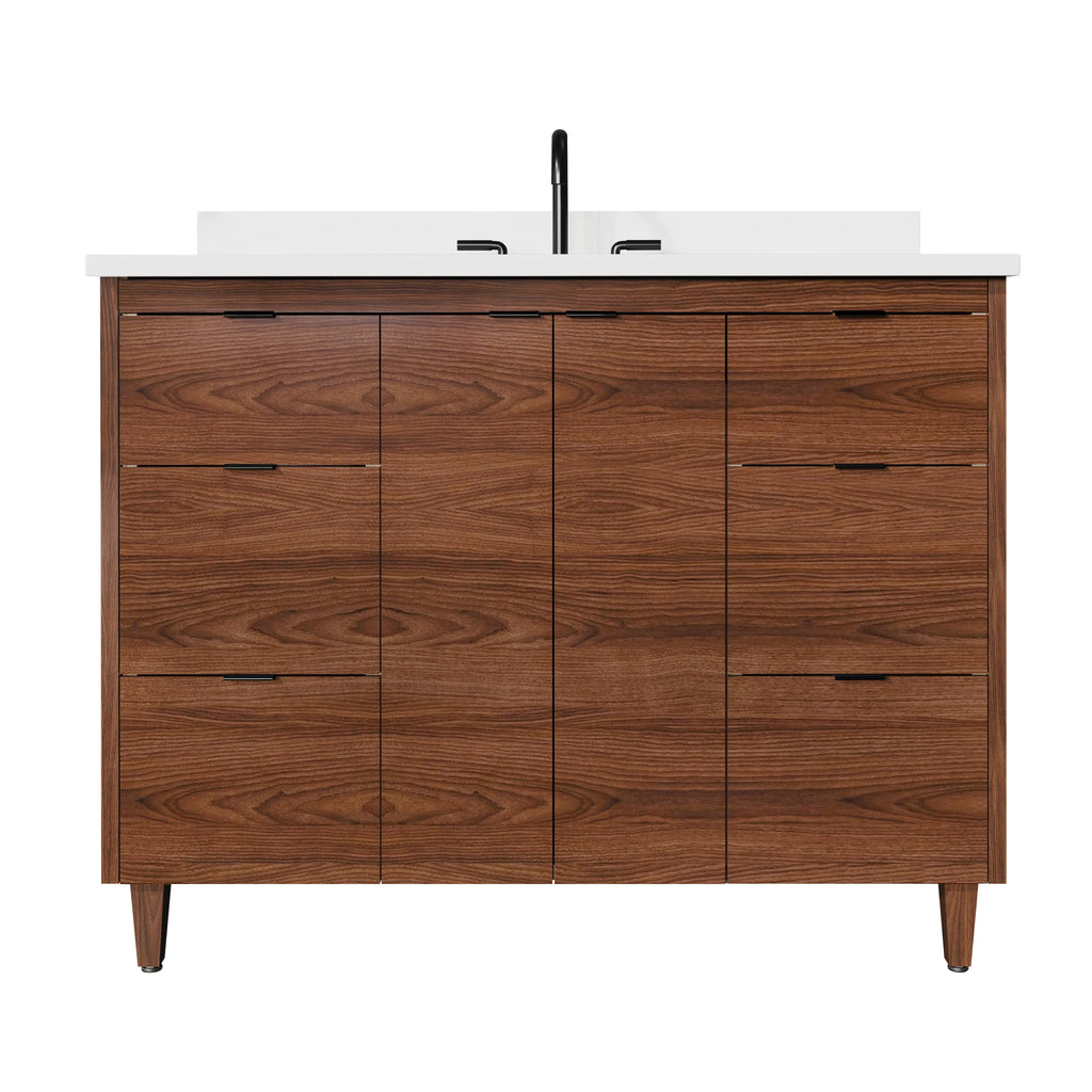 Rowan 42" Black Walnut Vanity with Quartz Countertop