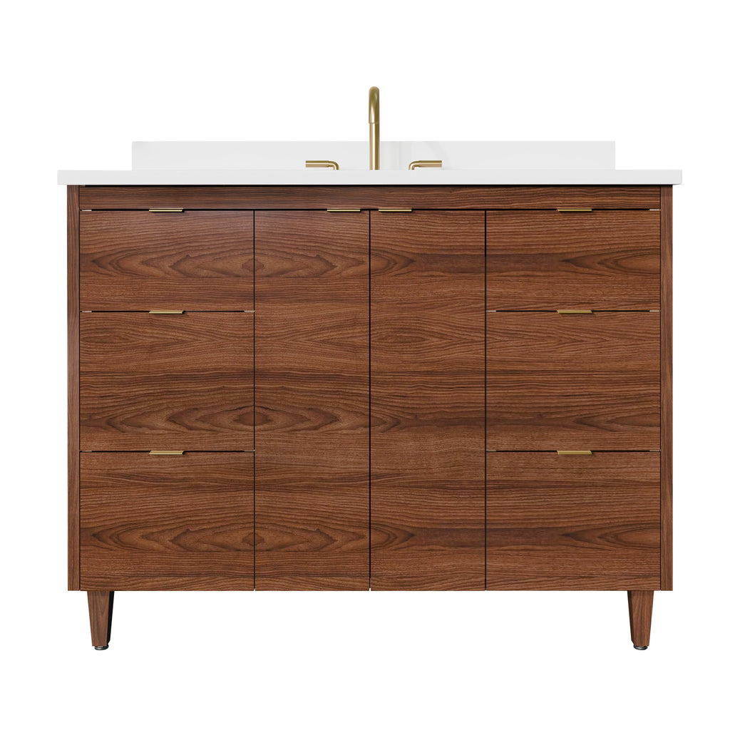 Rowan 42" Black Walnut Vanity with Quartz Countertop
