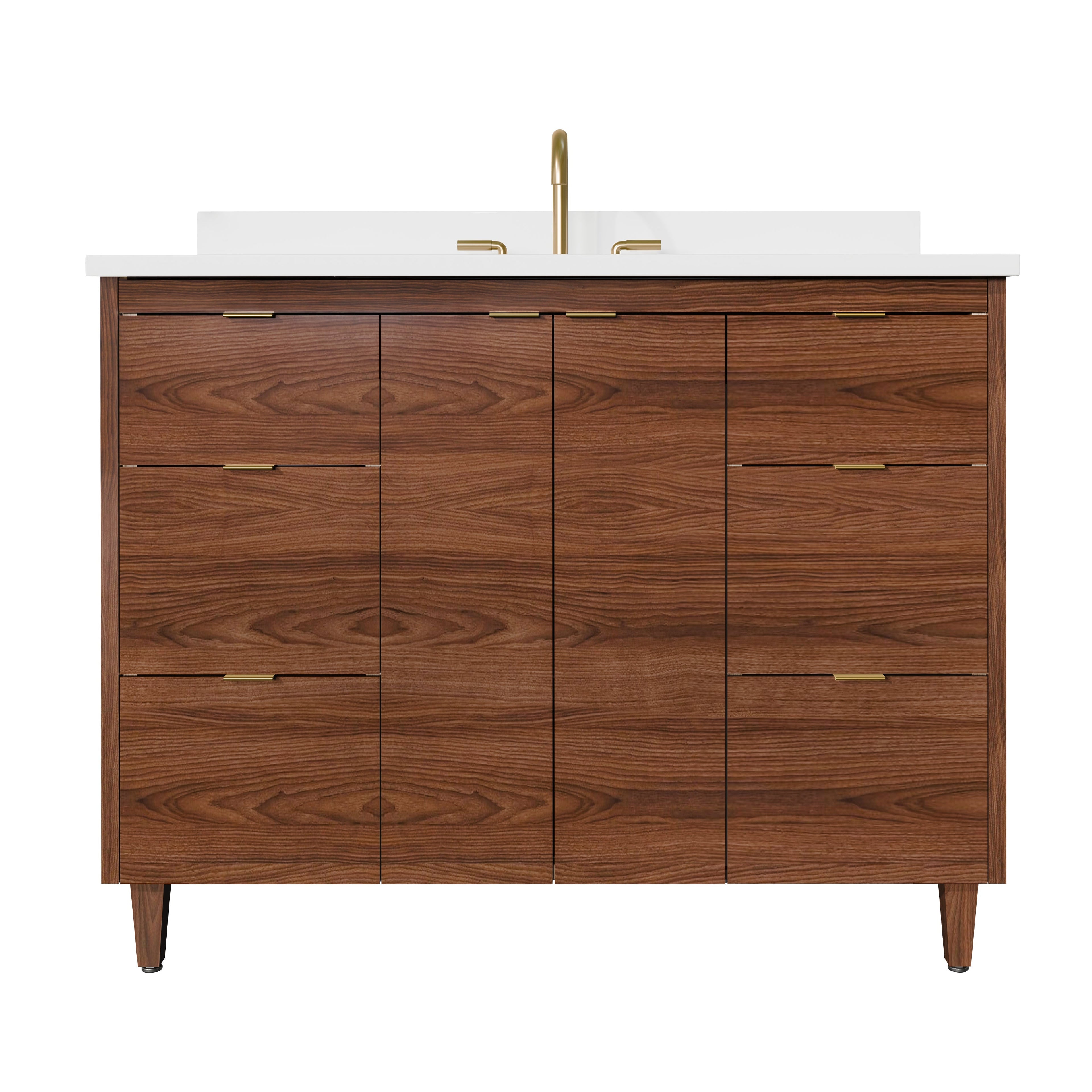 Rowan 42" Black Walnut Vanity with Quartz Countertop