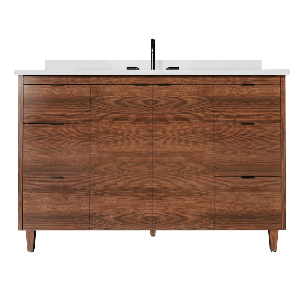 Rowan 48" Black Walnut Vanity with Quartz Countertop