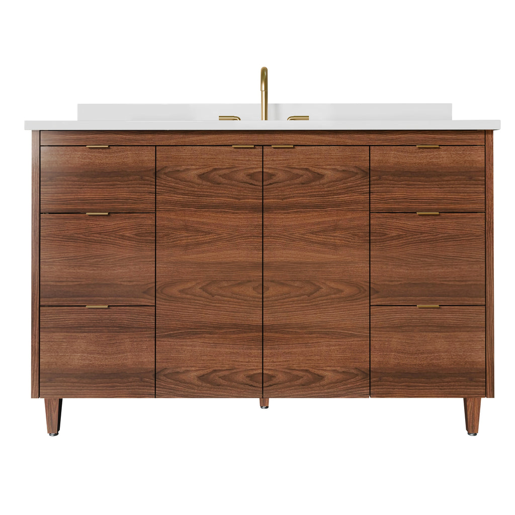 Rowan 48" Black Walnut Vanity with Quartz Countertop
