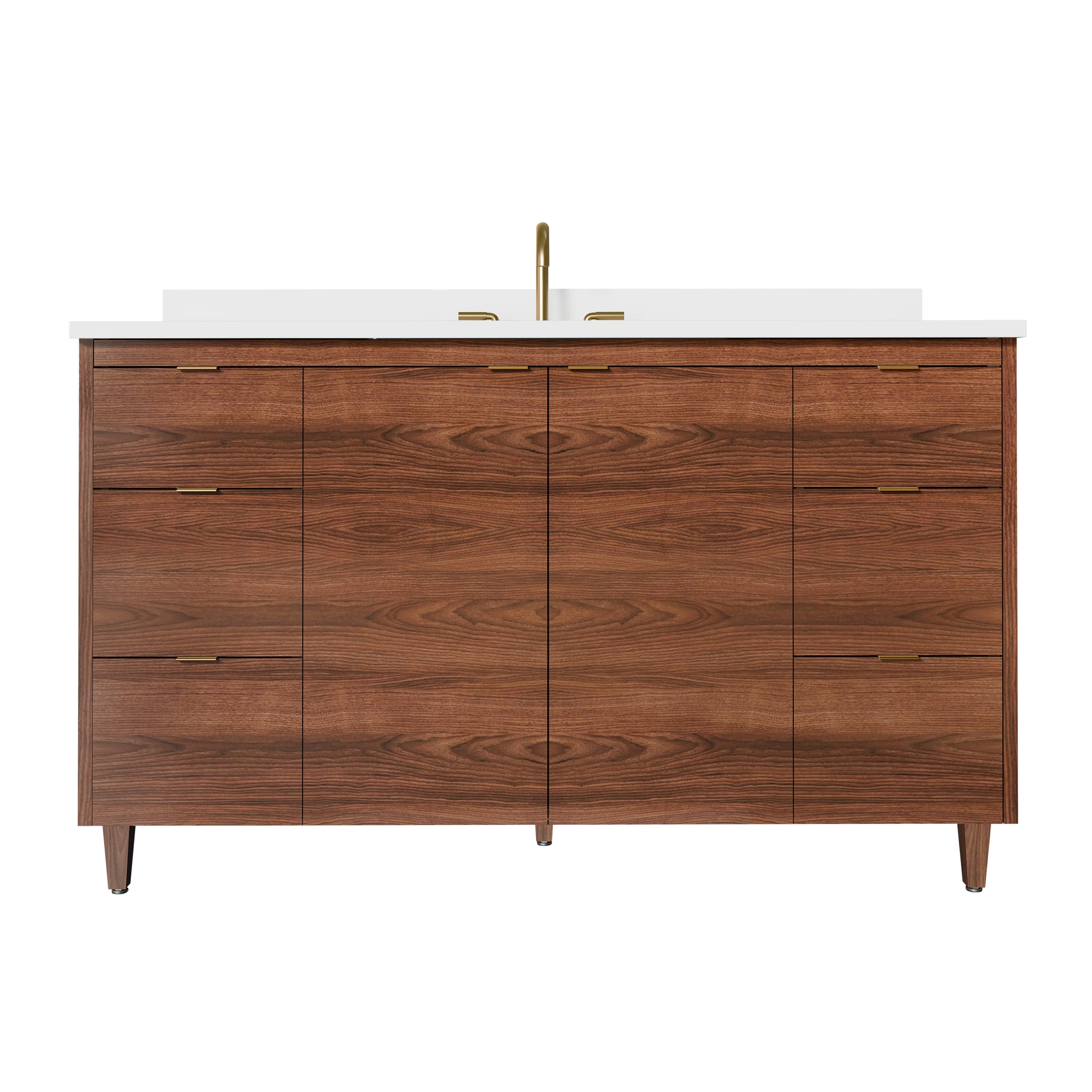 Rowan 54" Black Walnut Vanity with Quartz Countertop