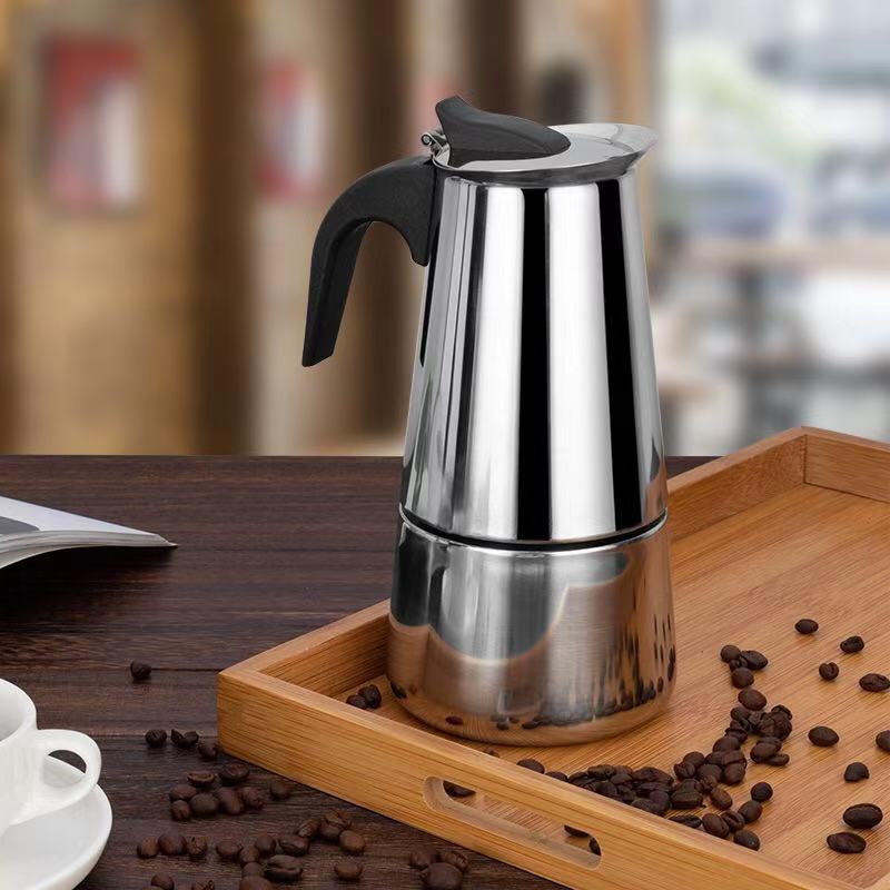 Stainless Steel Moka Coffee Pot – Moka Espresso & Latte Percolator
