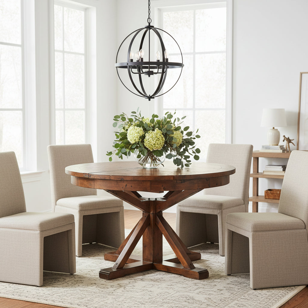 LH Home Irish Coast Round 47/63" Extension Dining Table