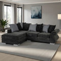 Elsa Left Hand Corner Sofa  Dark Grey Fabric