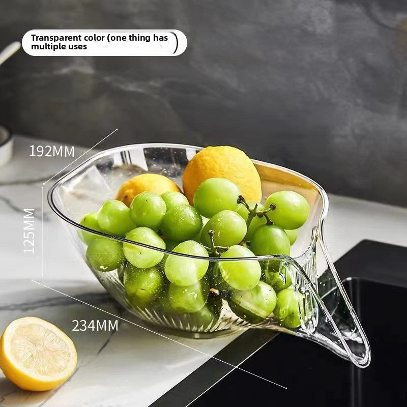 Multifunctional Kitchen Washing & Draining Basket ? Durable PET Plastic Fruit & Vegetable Washer