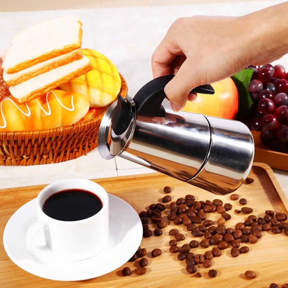 Stainless Steel Moka Coffee Pot – Moka Espresso & Latte Percolator