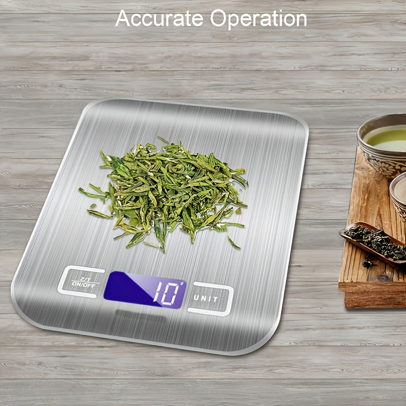 1pc 11.02LB Multifunction Electric Digital Kitchen Food Scale Display, High Precise Waterproff Measuring Scale With Stainless Steel Surface For Weight Loss, Baking, Cooking, Keto And Meal Prep