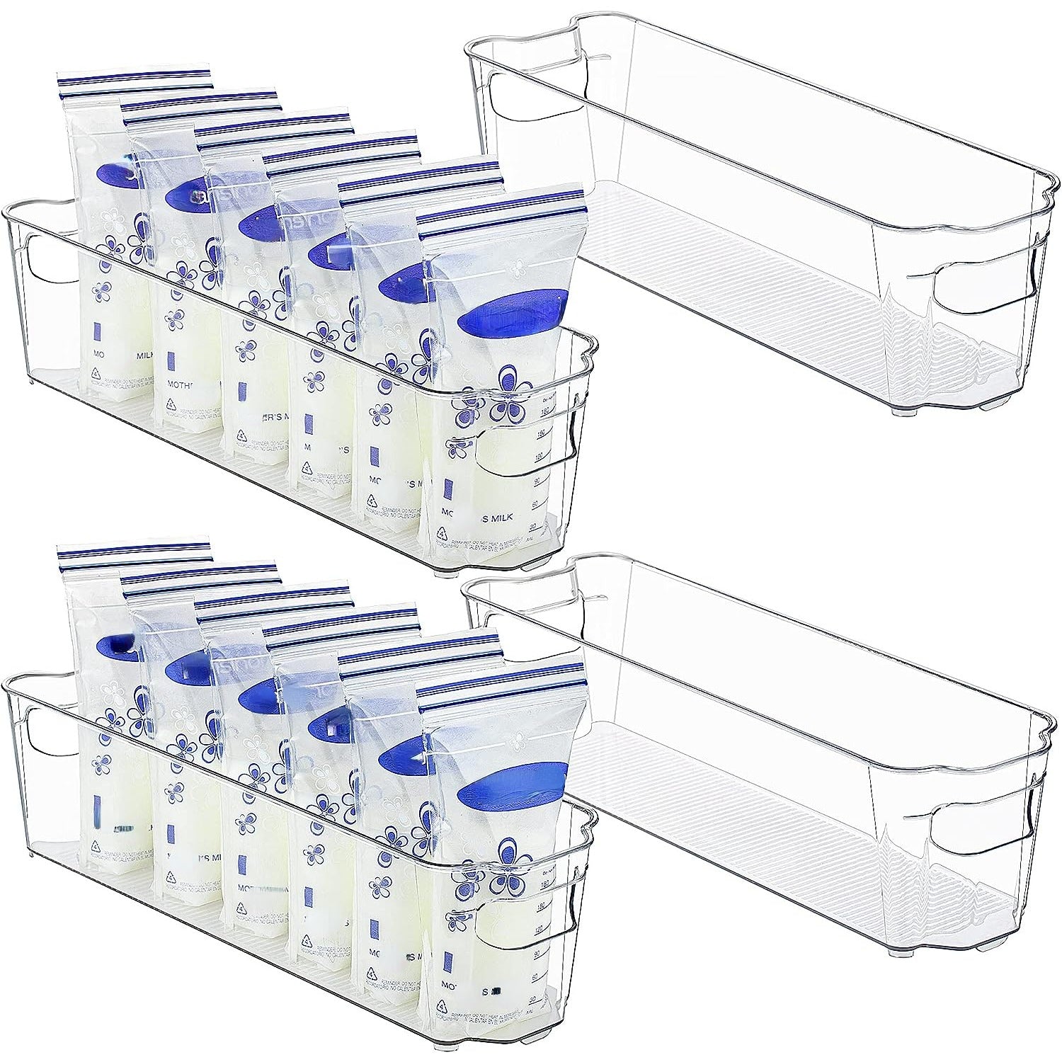 1pc Breastmilk Storage Container, Transparent Clear Freezer And Fridge Organizer Bins, Plastic Storage Bins For Breast Milk, Baby Pouches, Formula, Bottles And Yogurts, Home Kitchen Storage Supplies