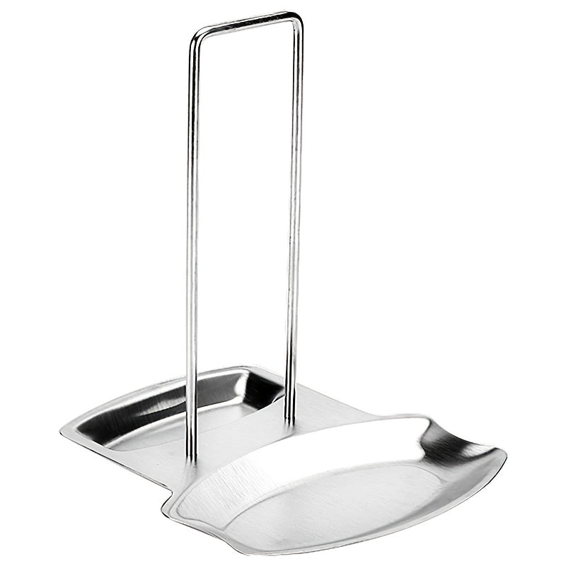 1pc Stainless Steel Pot Cover Rack, Household Kitchen Storage Rack, Pot Cover Storage Tray, Spoon Rack, Table Top, Seated With Tray