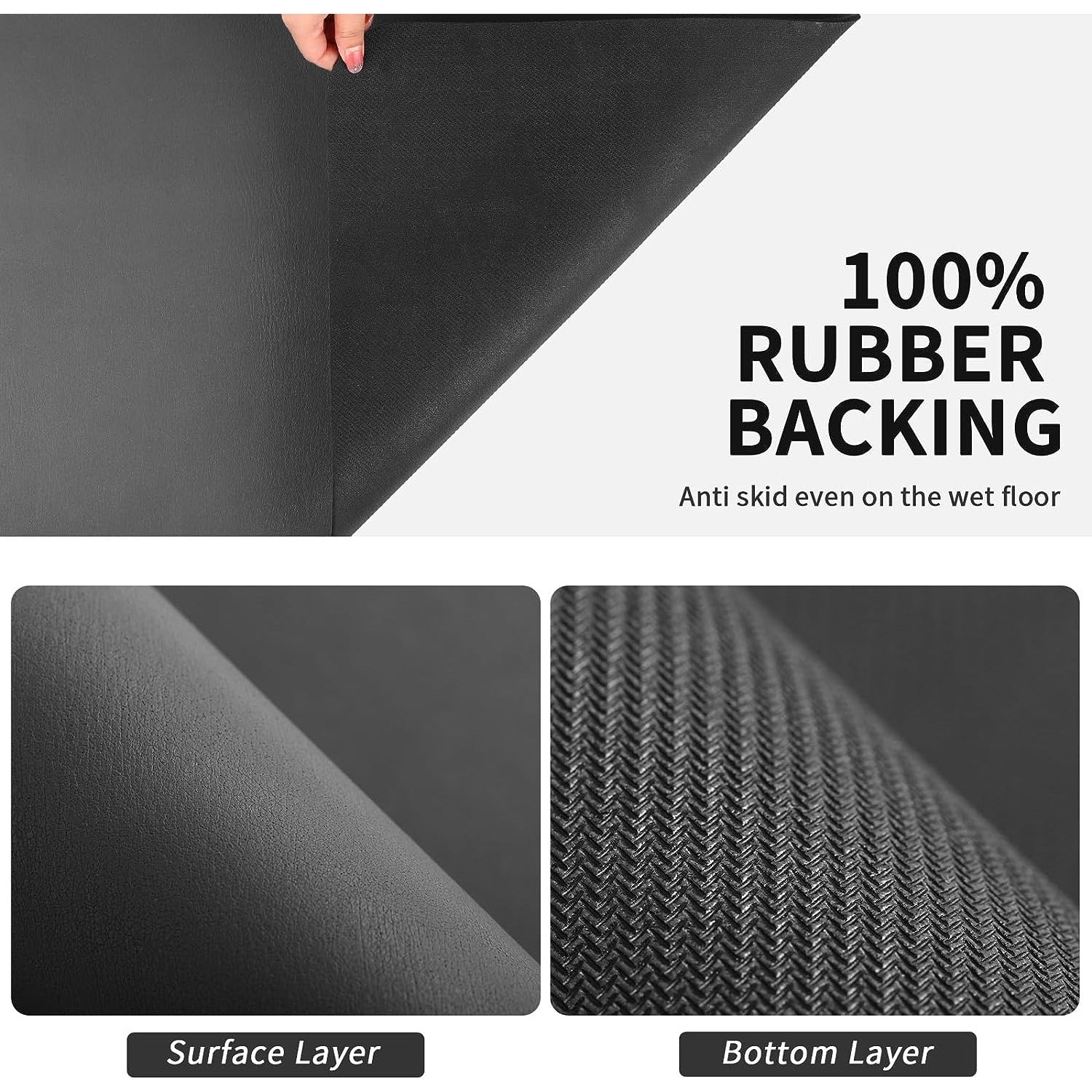 Super Absorbent Dish Drying Mat - 16"x18" Heat Resistant Drainer with Non-Slip Rubber Backed, Hide Stains, Perfect for Kitchen Counters, Restaurants, and Cafes