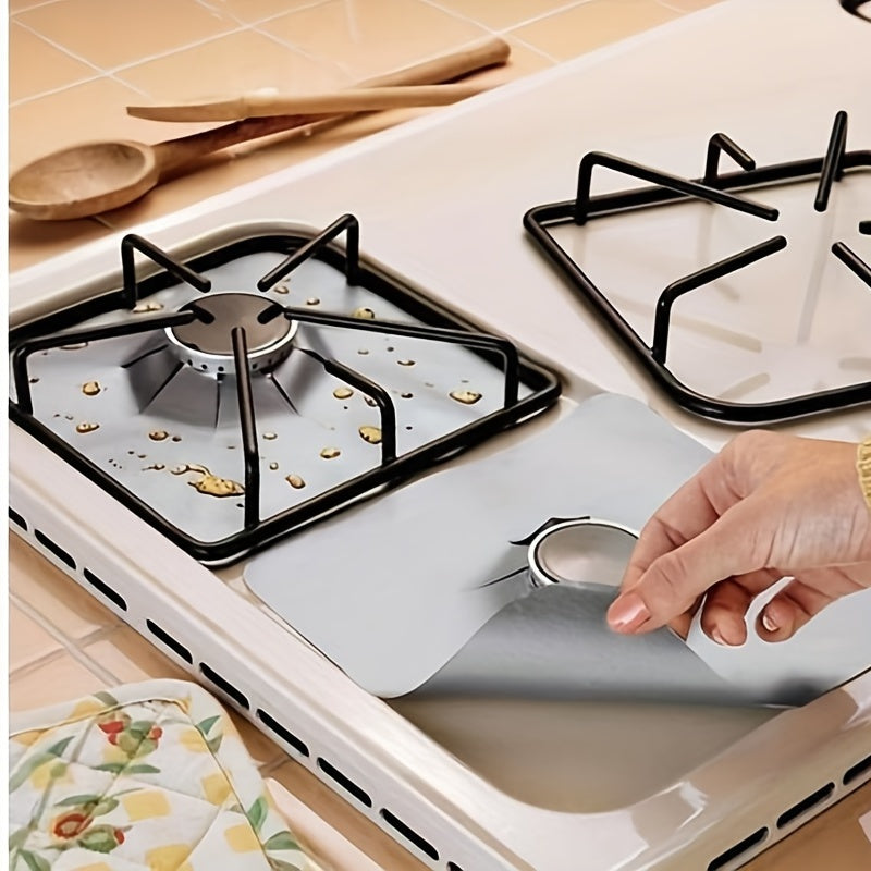 1/4/8pcs Premium Reusable Gas Range Stovetop, Burner Protector Pad Liner Cover, Extra Thick 0.15mm For Cleaning Kitchen Tools