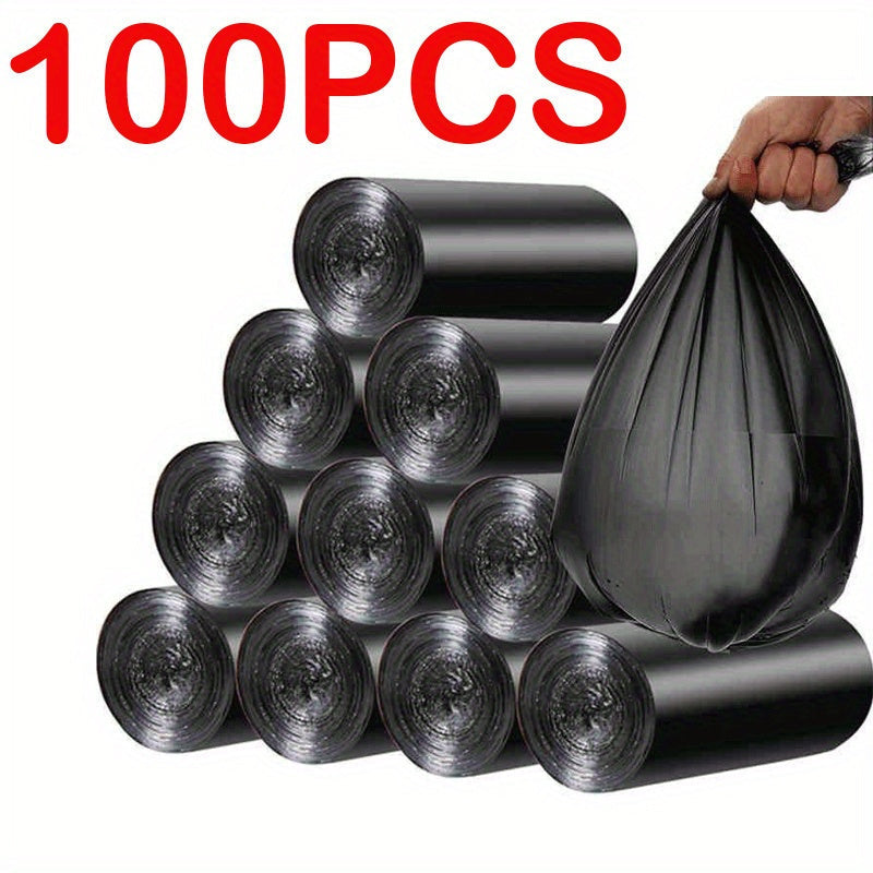 100pcs Black Large Capacity Household Disposable Garbage Bags - Kitchen Storage Cleaning Waste Bags for Pet Waste, Privacy, and Hygiene - Durable, Leak-Resistant, and Easy to Tie