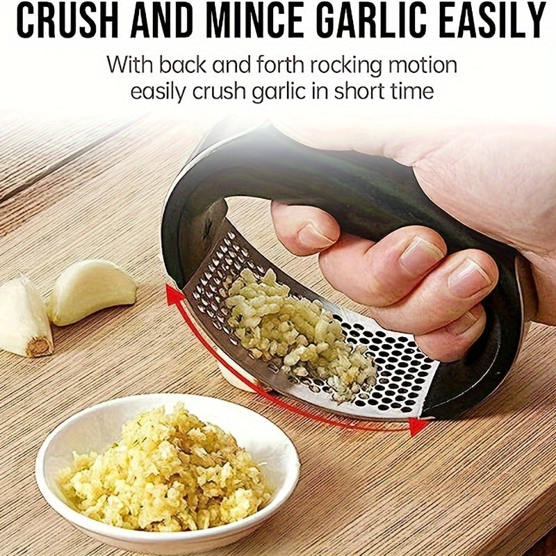 Stainless Steel Garlic Press - Easy-Clean, Multi-Functional Kitchen Gadget For Mincing & Crushing Garlic Garlic Crusher Garlic Mincer
