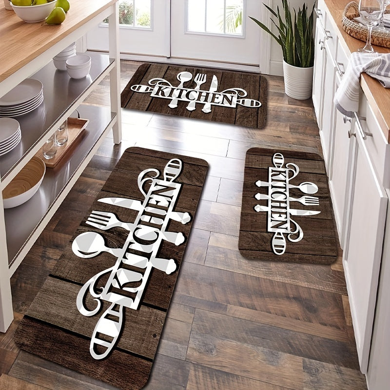 1pc SoftTouch Graphic Kitchen Mat - Aisle Runners with Stain-Resistant Waterproof and Machine Washable Design, Soft Comfortable Area Rug for Living Room Bedroom Kitchen Supplies, Easy to Clean and Maintain
