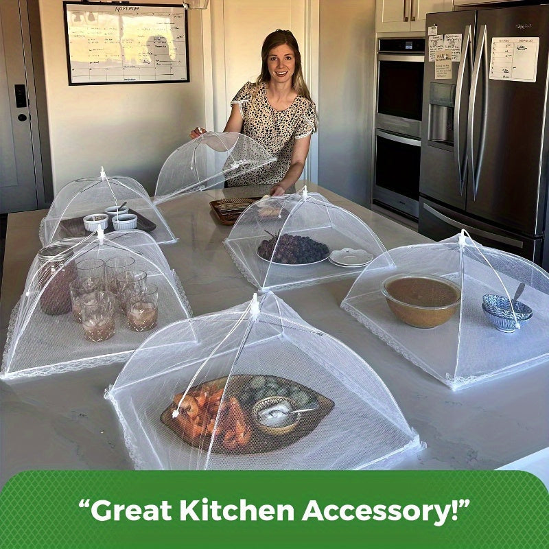 3pcs Ultimate Foldable Picnic Net Food Covers - Large, UV-resistant, Dust-proof Kitchen Tool - Perfect for Vegetables, Restaurants, Food Trucks, Outdoor & Indoor Dining Adventures