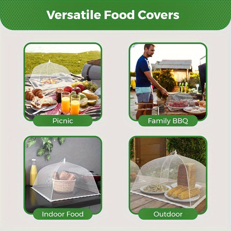 3pcs Ultimate Foldable Picnic Net Food Covers - Large, UV-resistant, Dust-proof Kitchen Tool - Perfect for Vegetables, Restaurants, Food Trucks, Outdoor & Indoor Dining Adventures