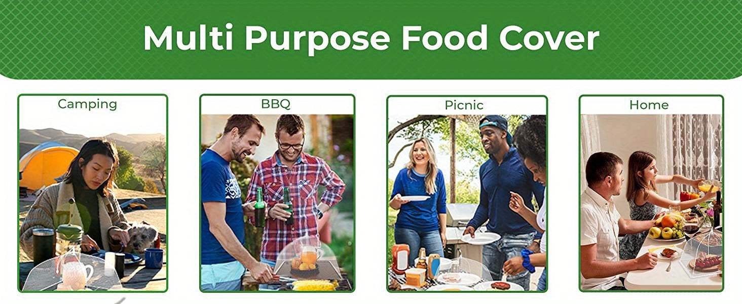 3pcs Ultimate Foldable Picnic Net Food Covers - Large, UV-resistant, Dust-proof Kitchen Tool - Perfect for Vegetables, Restaurants, Food Trucks, Outdoor & Indoor Dining Adventures