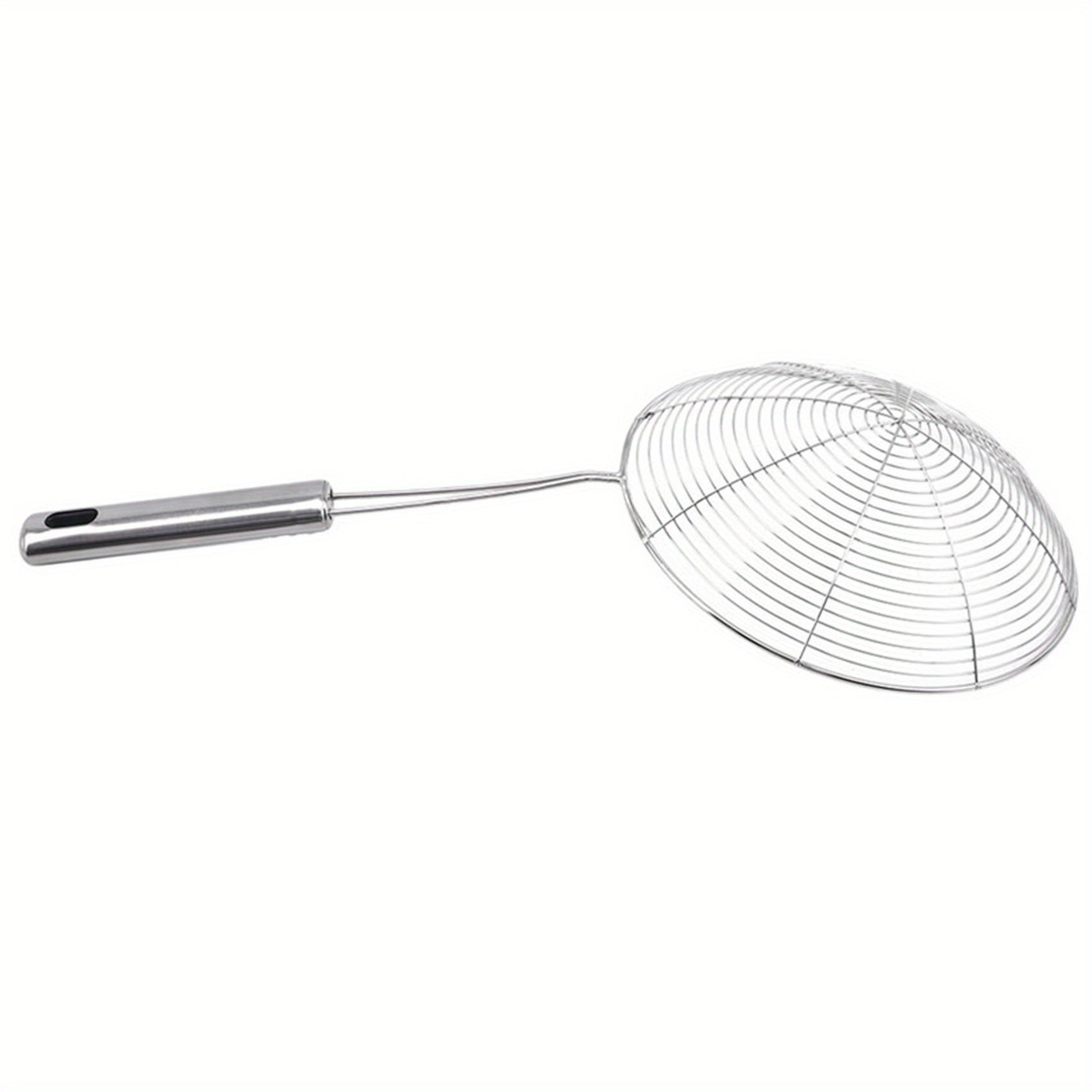 1pc Premium Metal Wire Strainer Ladle - Ergonomic Handle, Fine Mesh Skimmer Spoon for Frying, Boiling & Draining - Essential Kitchen Tool for Delicious Fried Food, Sturdy & Versatile Gadget