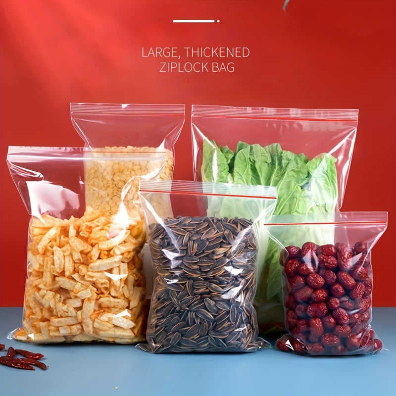 Value Pack 100pcs, Plastic Zipper Bags, PE Gallon Food Storage Bags, Item Storage Bags, Restaurant Kitchen Use