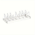 [1pc Adjustable Pot Organizer Rack] 1pc Expandable Stainless Steel Pot Organizer Rack with Adjustable Dividers, Uncharged Multi-Purpose Kitchen Cabinet Cookware Storage Solution for Pots and Pans Organization
