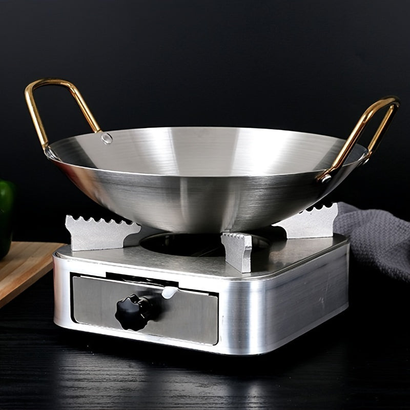Stainless Steel Wok, Thickened Soup Pot, Round Bottom Pot For Restaurant Kitchen And Outdoor Camping