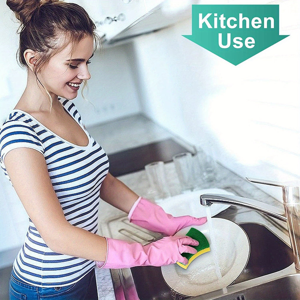 8/16/32pcs, Multifunctional Cleaning Sponge, Double-Sided Scouring Pad For Household Cleaning, Dishwashing Sponge, Premium Kitchen Sponge, Durable Non-scratch Sponge Wipe, Super Absorbent, Cleaning Supplies, Cleaning Tool