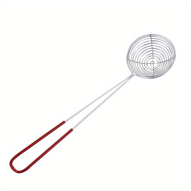 1pc Premium Stainless Steel Multifunction Strainer - Food Strainers for Beans and Bubble Tea, Non-stick Draining Scoop, Metal Kitchen Bar Supplies with Easy Cleaning and Space-Saving Design