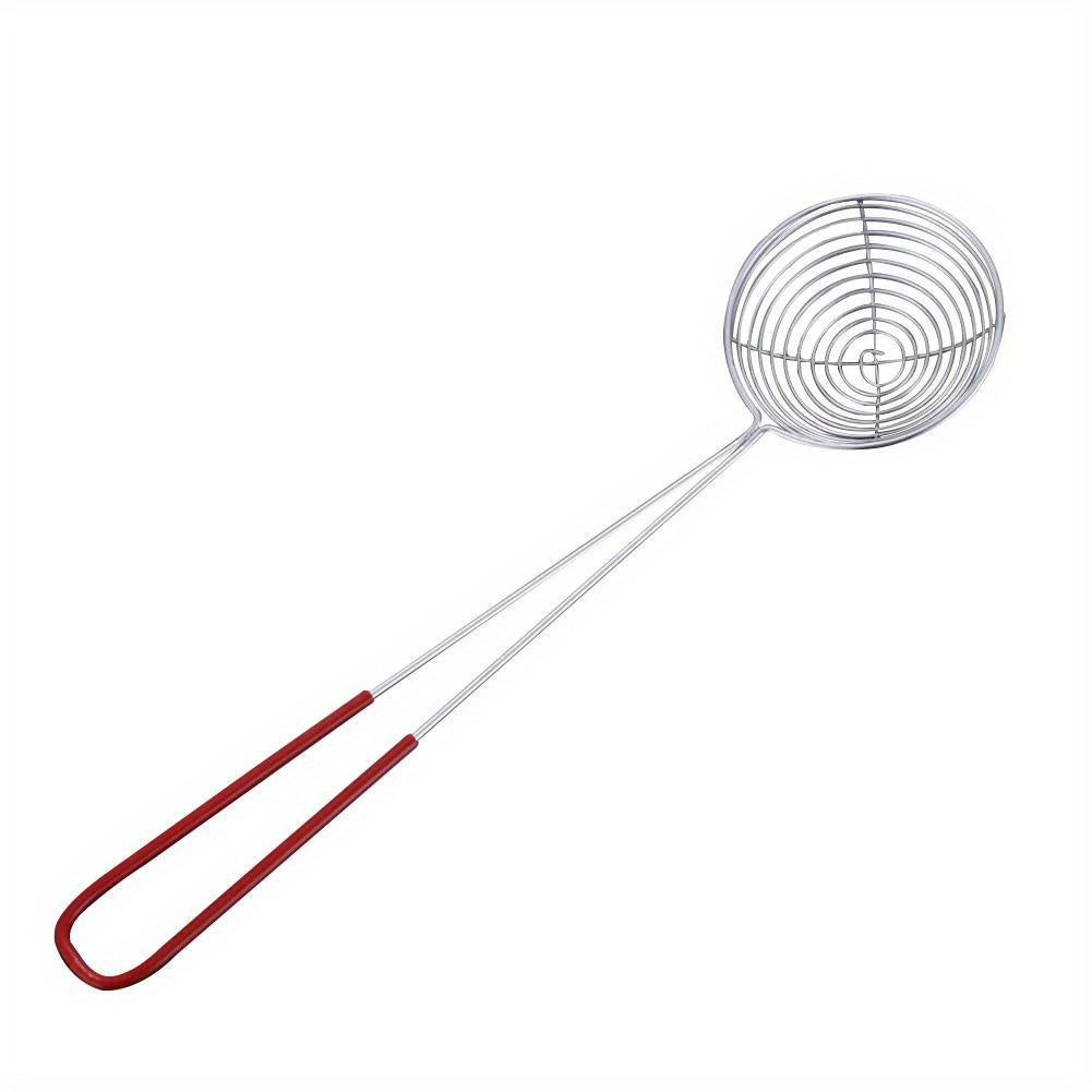 1pc Premium Stainless Steel Multifunction Strainer - Food Strainers for Beans and Bubble Tea, Non-stick Draining Scoop, Metal Kitchen Bar Supplies with Easy Cleaning and Space-Saving Design