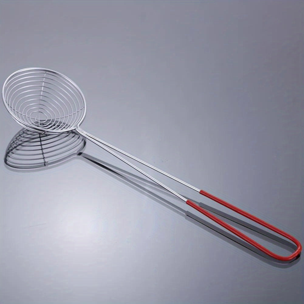 1pc Premium Stainless Steel Multifunction Strainer - Food Strainers for Beans and Bubble Tea, Non-stick Draining Scoop, Metal Kitchen Bar Supplies with Easy Cleaning and Space-Saving Design