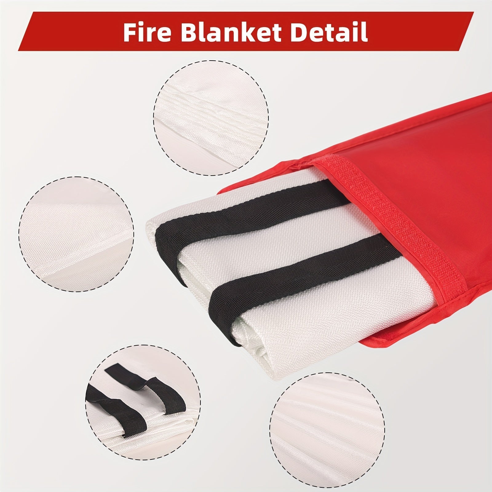 1pc Essential Fire Safety Blanket - Portable, Reusable, Heat-Resistant for Emergency Fire Extinguishing at Home, Kitchen, Fireplace, School, BBQ, Car, Office - Compact, Durable, Easy-to-Use Fire Suppression Solution