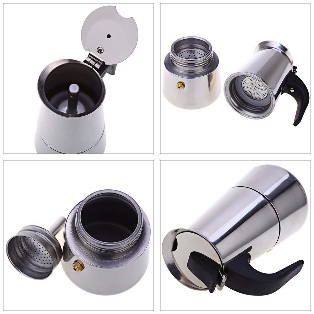Stainless Steel Moka Coffee Pot – Moka Espresso & Latte Percolator