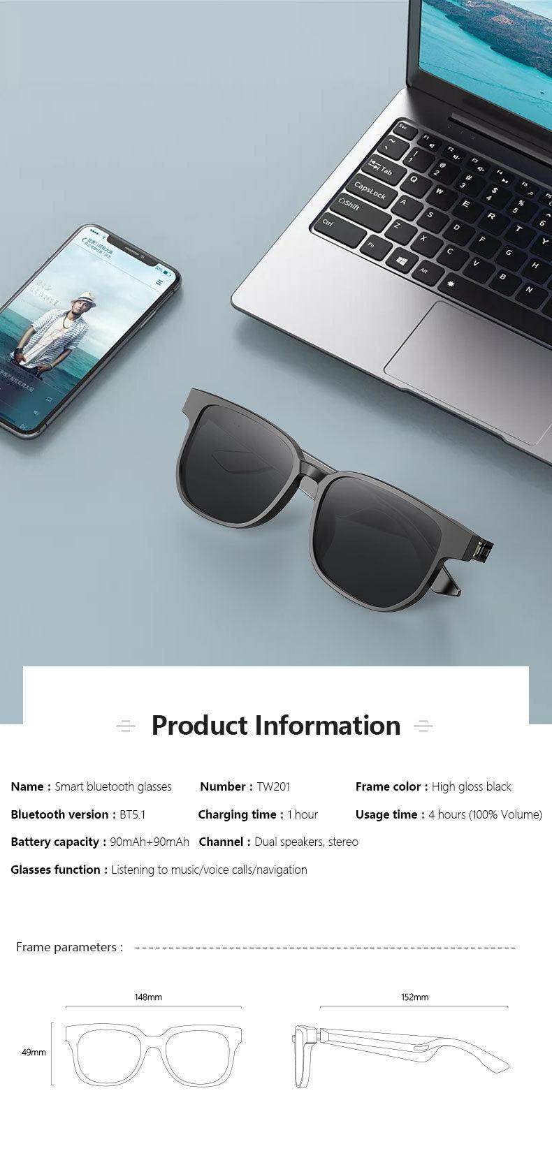 Smart Glasses Bluetooth Call Music Outdoor ar glasses