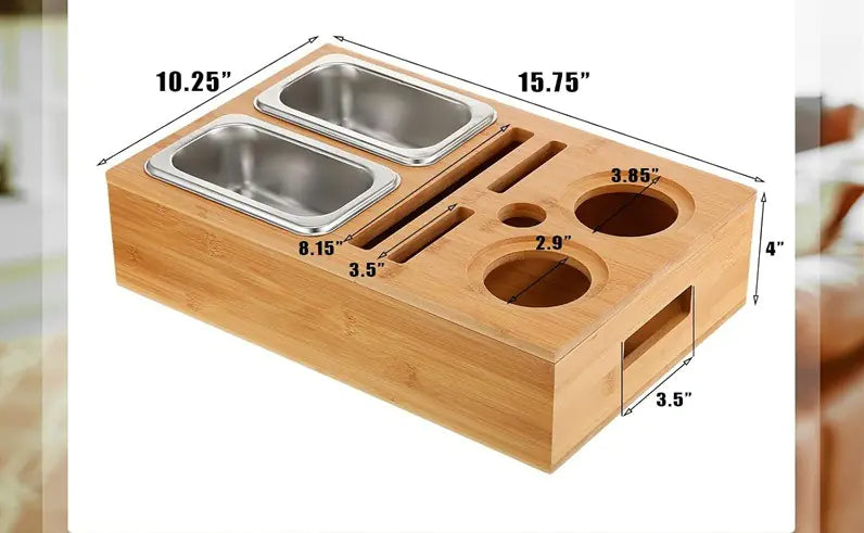 Wooden Snack Tray Table Stand Storage Box