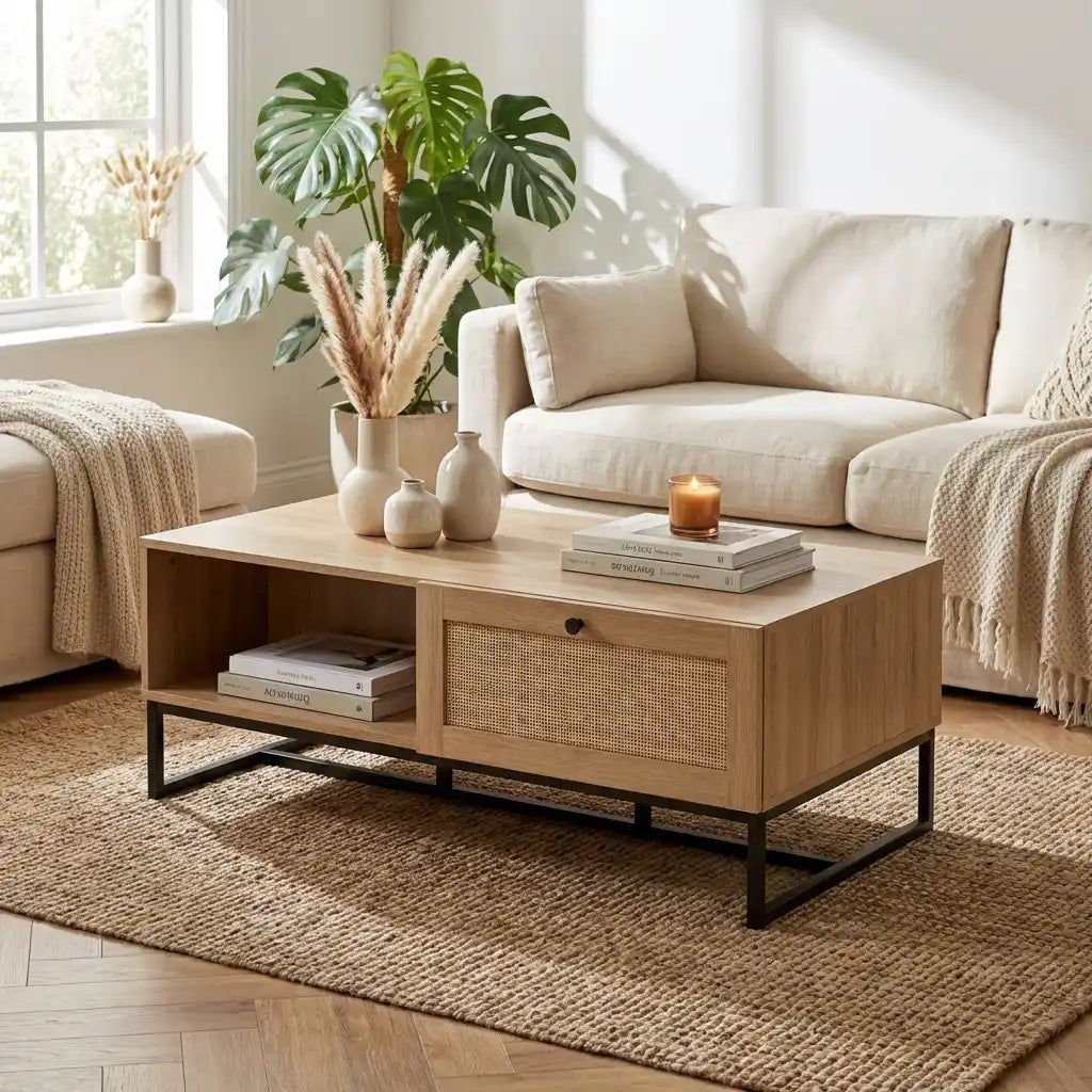 Large Oak TV Stand with Storage Fits TVs up to 60” Modern Wooden Media Unit UK