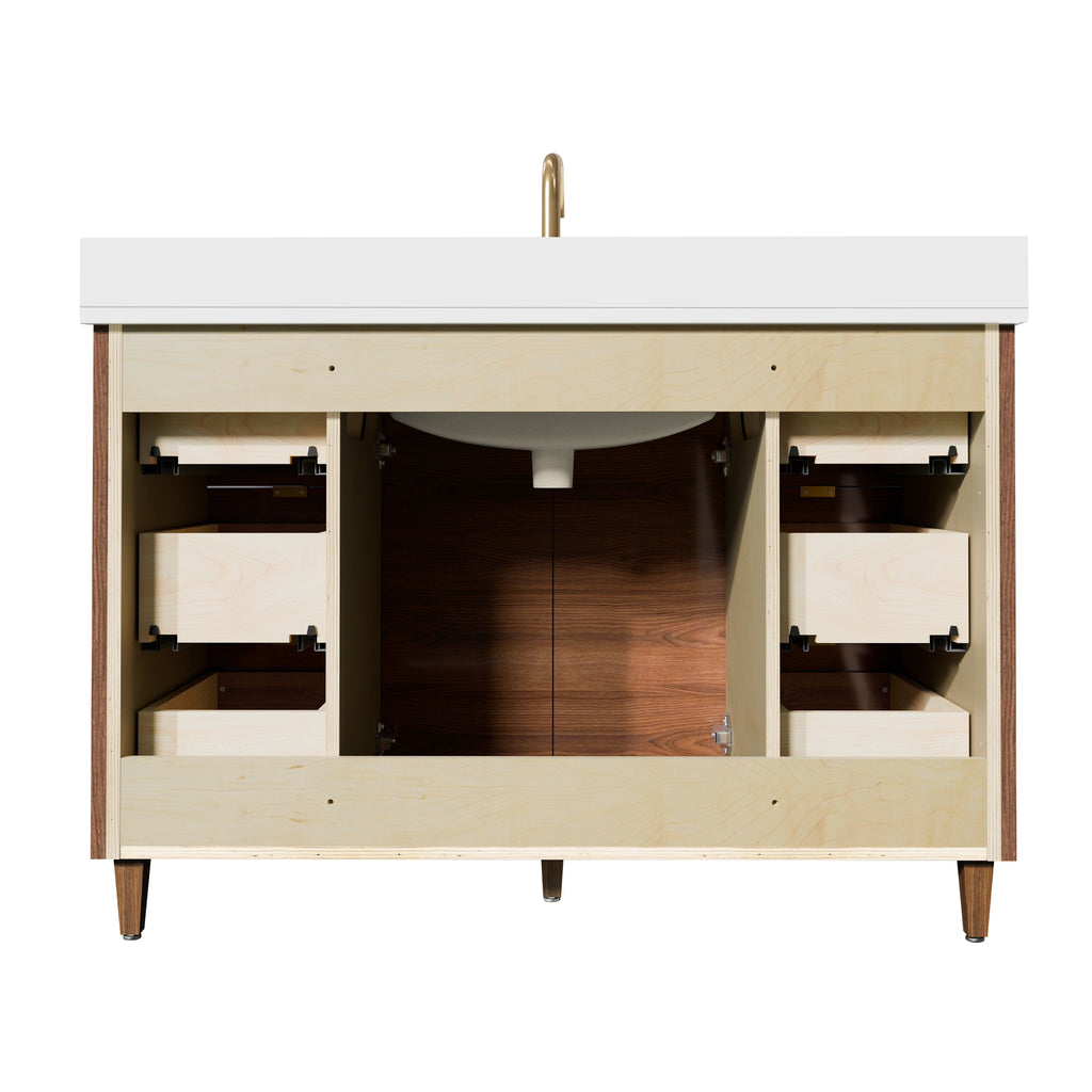 Rowan 48" Black Walnut Vanity with Quartz Countertop