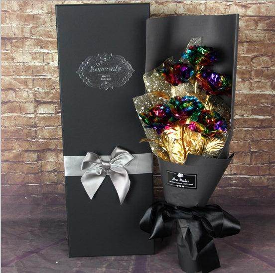 24K Golden Foil Rose Bundle