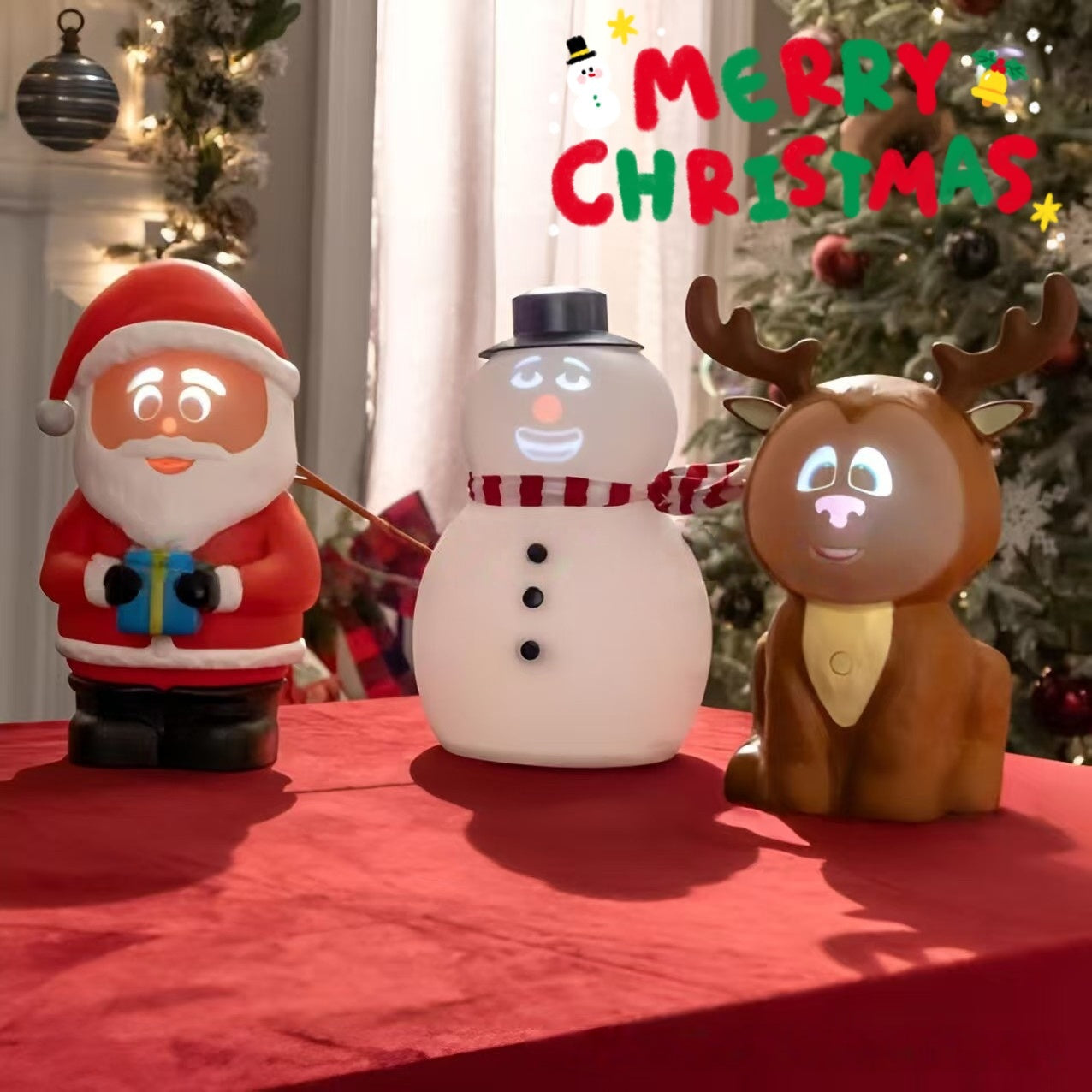⛄ Talking Animated Snowman – Light-Up Eyes & Playful Voice Décor