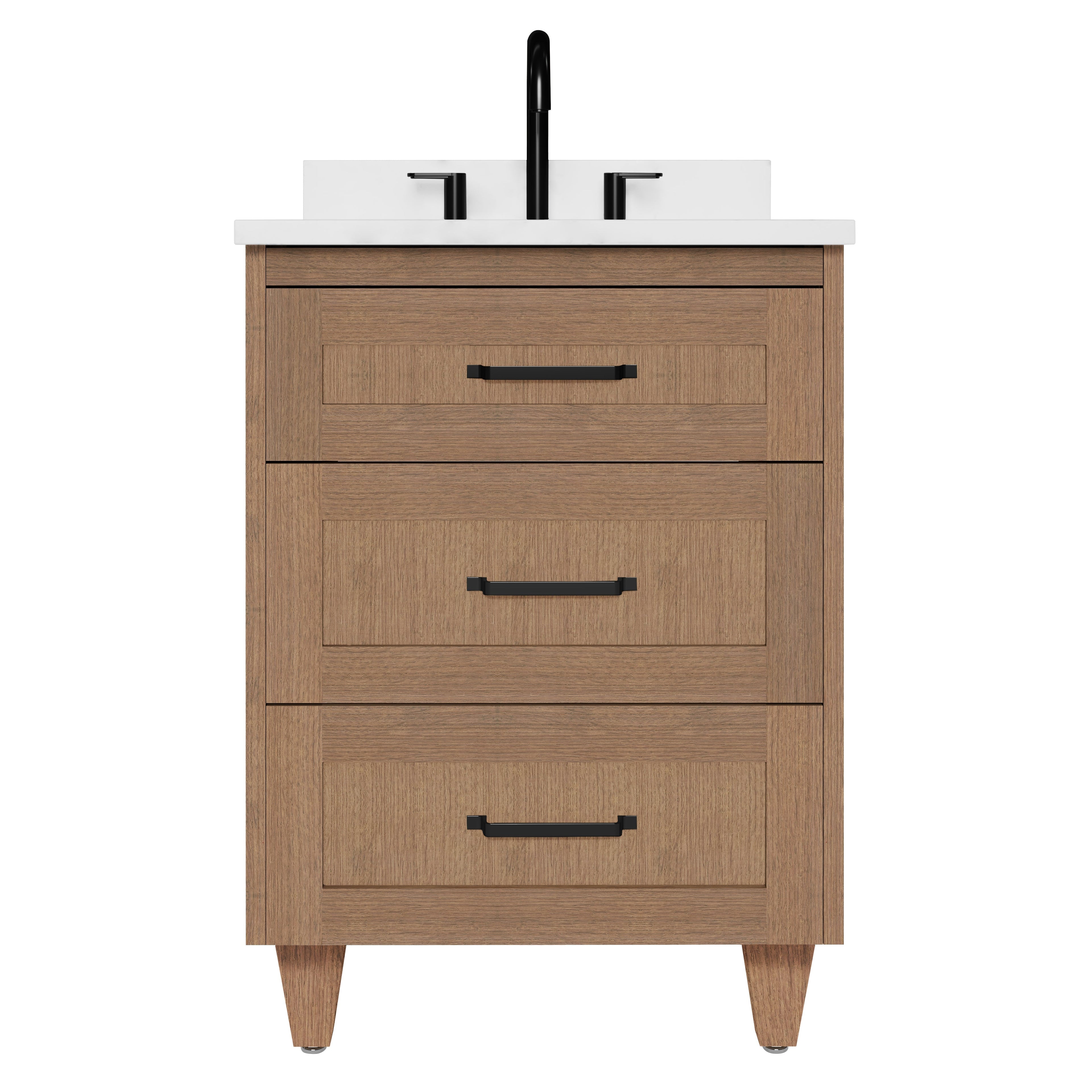 Arlo 24" Solid-Wood Vanity with Quartz Countertop